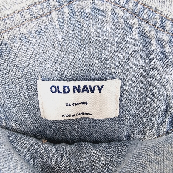 Old Navy #879544 Denim Shortalls for Girls NWT, size XL (14-16) - Picture 5 of 8